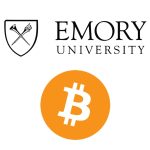 Emory University and Bitcoin logos