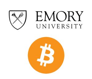 Emory University and Bitcoin logos