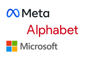 Meta, Alphabet & Microsoft logos